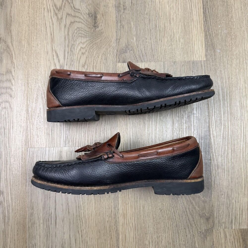 Allen Edmonds Nashua Shoes Mens Size 10.5 D Brown Black Leather Tassel Loafers - Picture 7 of 10